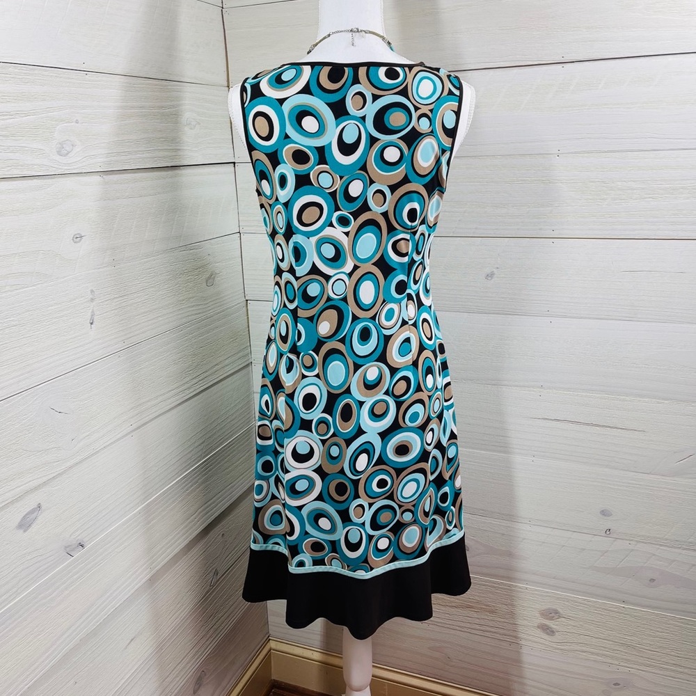 Dressbarn Retro Look Bold Circle Print Dress 6 FREE SHIP - Picture 3 of 5